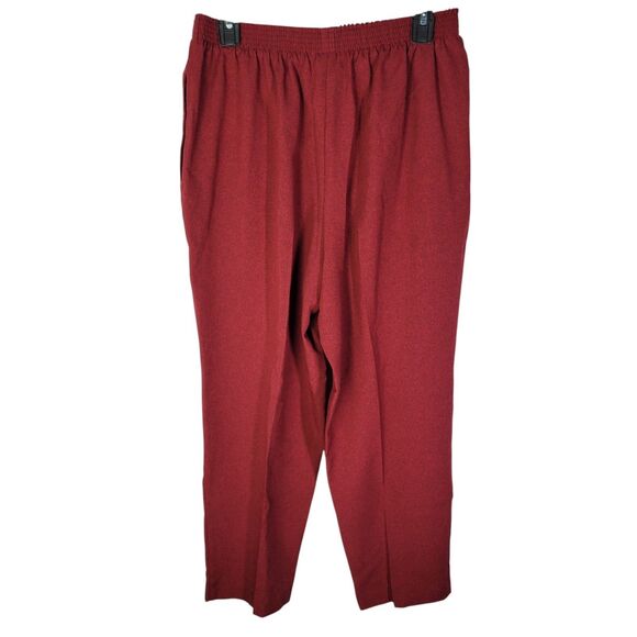 Bon Worth Womens Size PM Red Solid Elastic Waist Pull On Trouser Pants - Picture 10 of 10